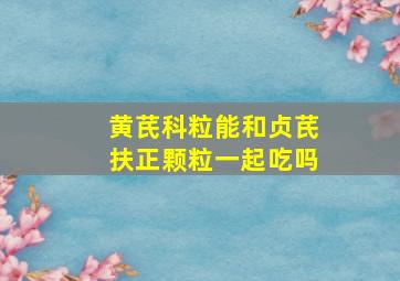 黄芪科粒能和贞芪扶正颗粒一起吃吗