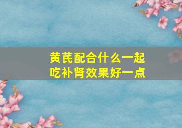 黄芪配合什么一起吃补肾效果好一点