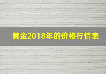 黄金2018年的价格行情表