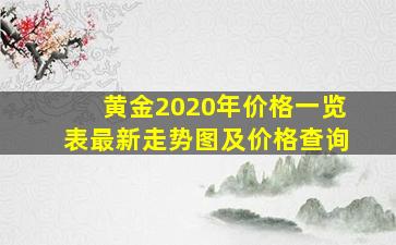 黄金2020年价格一览表最新走势图及价格查询