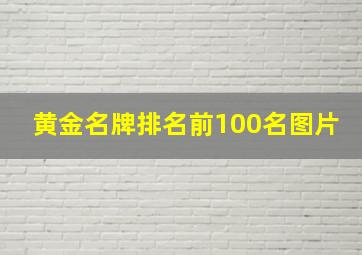 黄金名牌排名前100名图片