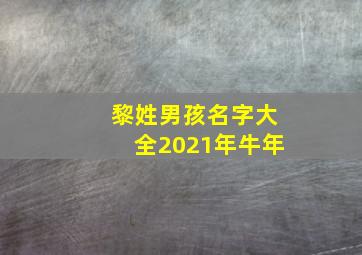 黎姓男孩名字大全2021年牛年