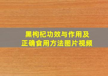 黑枸杞功效与作用及正确食用方法图片视频