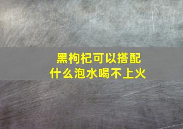 黑枸杞可以搭配什么泡水喝不上火