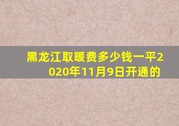 黑龙江取暖费多少钱一平2020年11月9日开通的