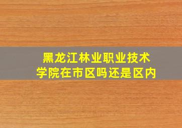 黑龙江林业职业技术学院在市区吗还是区内