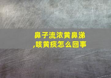 鼻子流浓黄鼻涕,咳黄痰怎么回事