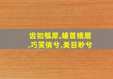 齿如瓠犀,螓首蛾眉,巧笑倩兮,美目眇兮