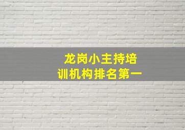 龙岗小主持培训机构排名第一