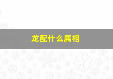 龙配什么属相