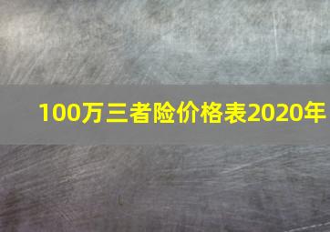 100万三者险价格表2020年