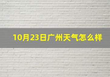 10月23日广州天气怎么样