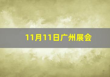 11月11日广州展会