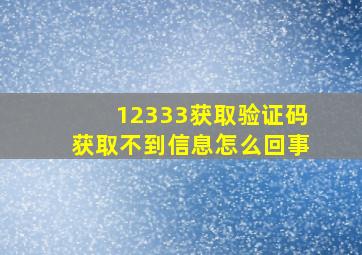 12333获取验证码获取不到信息怎么回事