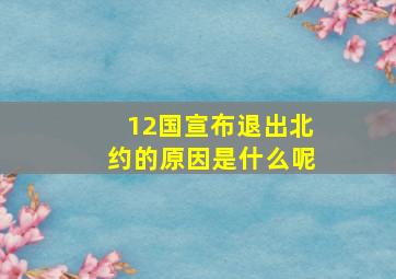 12国宣布退出北约的原因是什么呢