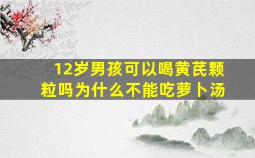 12岁男孩可以喝黄芪颗粒吗为什么不能吃萝卜汤