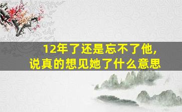 12年了还是忘不了他,说真的想见她了什么意思