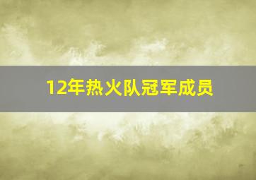 12年热火队冠军成员