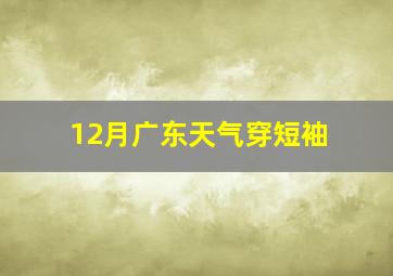 12月广东天气穿短袖