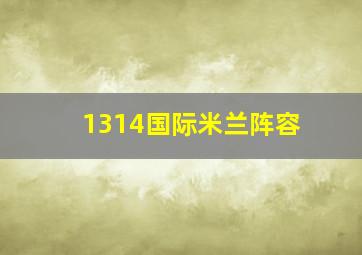 1314国际米兰阵容