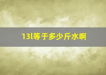 13l等于多少斤水啊