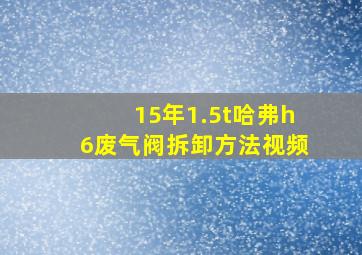 15年1.5t哈弗h6废气阀拆卸方法视频