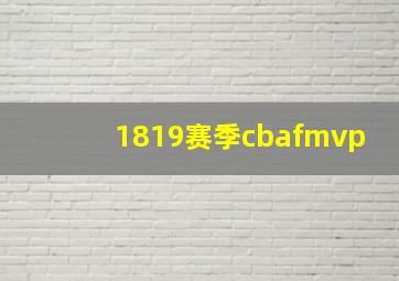 1819赛季cbafmvp