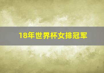 18年世界杯女排冠军