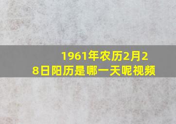 1961年农历2月28日阳历是哪一天呢视频