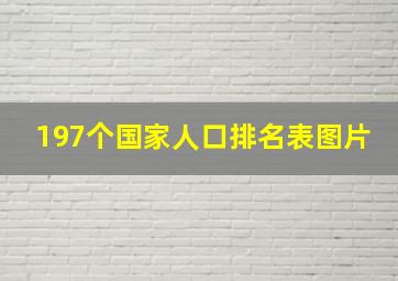 197个国家人口排名表图片