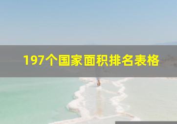 197个国家面积排名表格