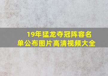 19年猛龙夺冠阵容名单公布图片高清视频大全