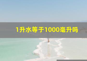 1升水等于1000毫升吗