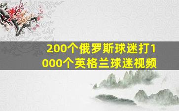 200个俄罗斯球迷打1000个英格兰球迷视频