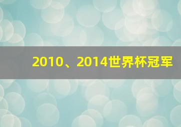 2010、2014世界杯冠军