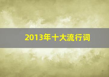 2013年十大流行词