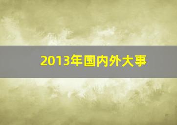 2013年国内外大事