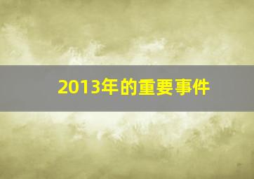 2013年的重要事件