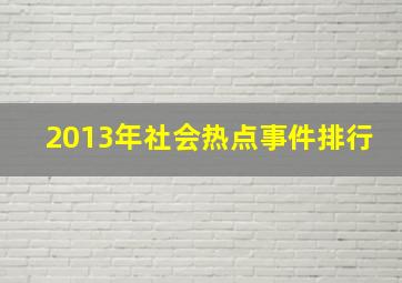 2013年社会热点事件排行