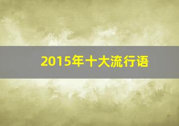 2015年十大流行语