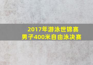 2017年游泳世锦赛男子400米自由泳决赛