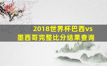 2018世界杯巴西vs墨西哥完整比分结果查询