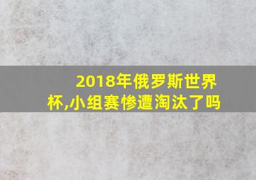 2018年俄罗斯世界杯,小组赛惨遭淘汰了吗