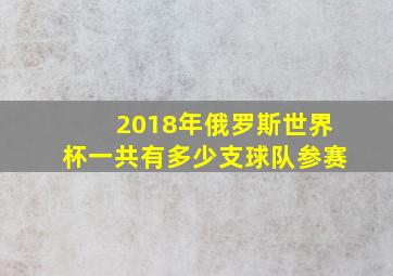 2018年俄罗斯世界杯一共有多少支球队参赛