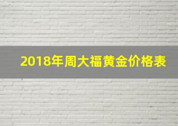 2018年周大福黄金价格表