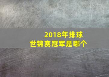 2018年排球世锦赛冠军是哪个