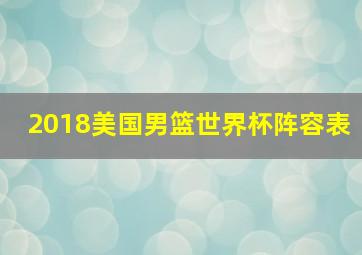 2018美国男篮世界杯阵容表