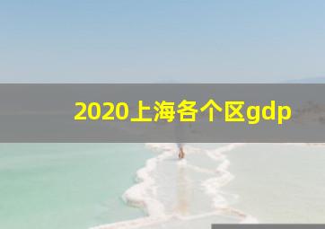 2020上海各个区gdp