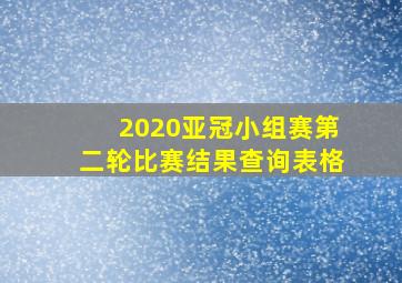 2020亚冠小组赛第二轮比赛结果查询表格