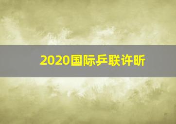 2020国际乒联许昕